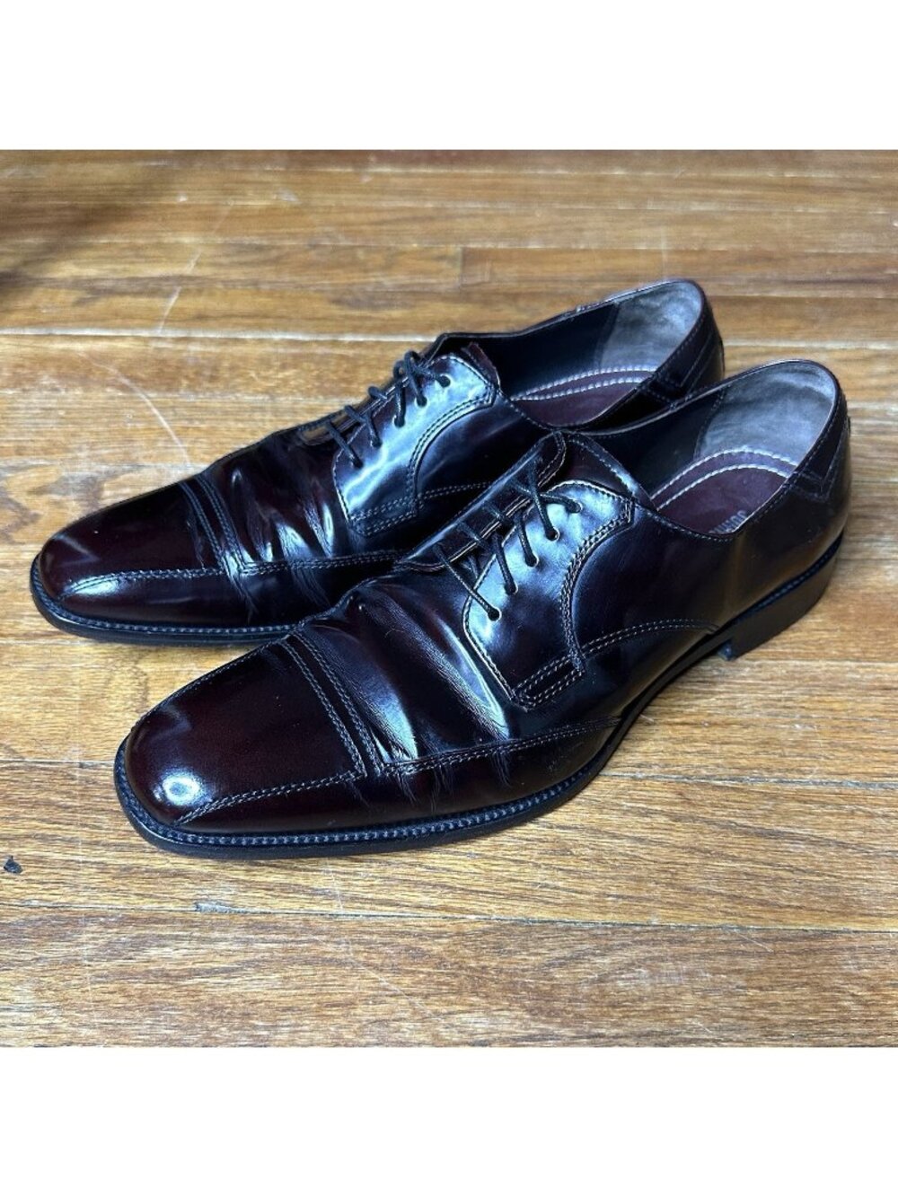 Johnston & Murphy Burgundy 9.5 Leather Dress Shoes Derby Lace Up Oxfords